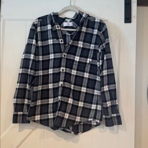 Flannel Hood Button Down
